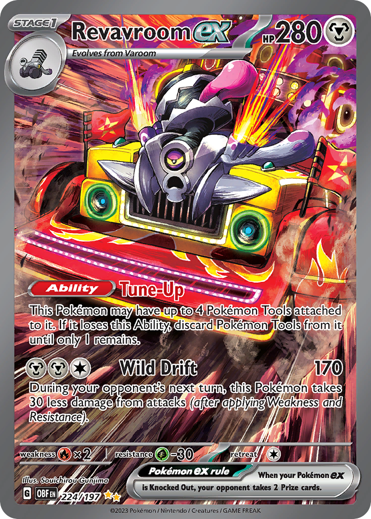 Revavroom ex - 224/197 - SV03: Obsidian Flames (Special illustration rare) — SV03: Obsidian Flames