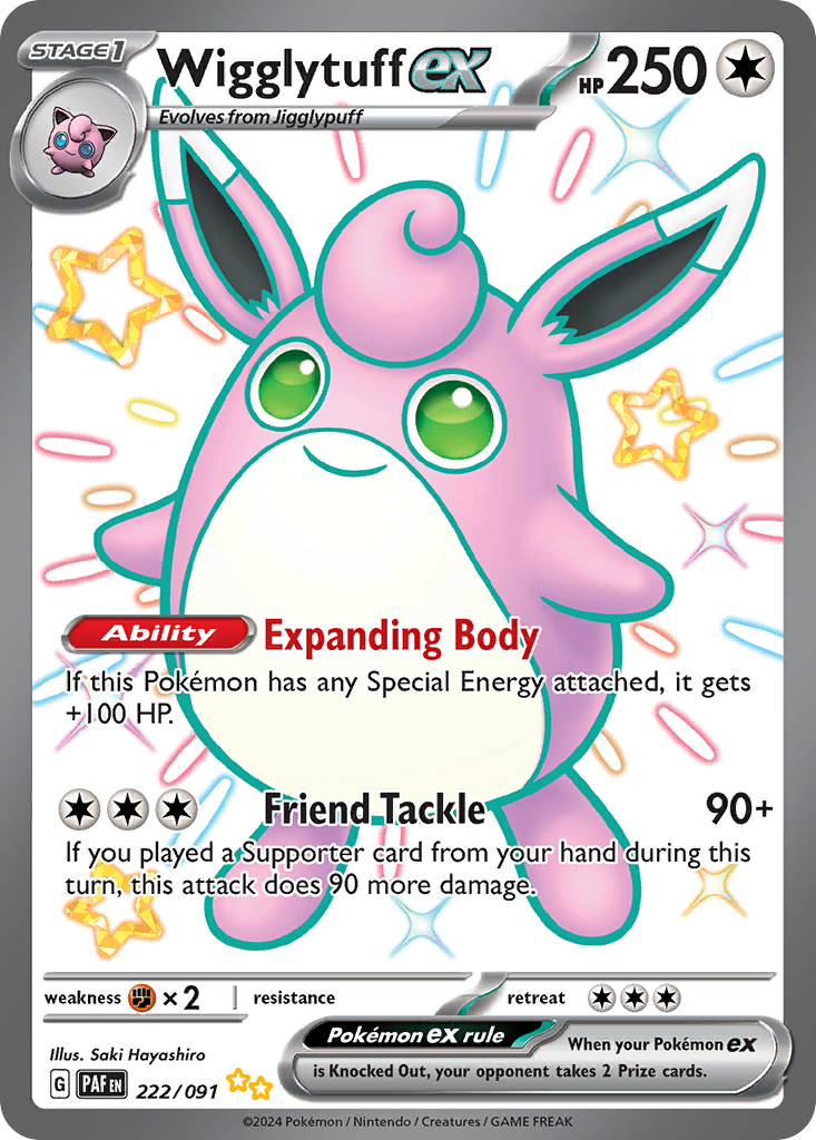 Wigglytuff ex - 222/91 - SV04.5: Paldean Fates (Shiny Ultra Rare) — SV: Paldean Fates