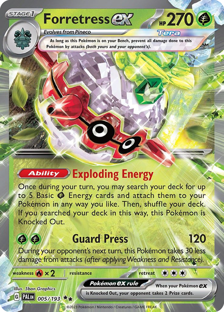 Forretress ex - 002/91 - SV04.5: Paldean Fates (Double rare) — SV: Paldean Fates
