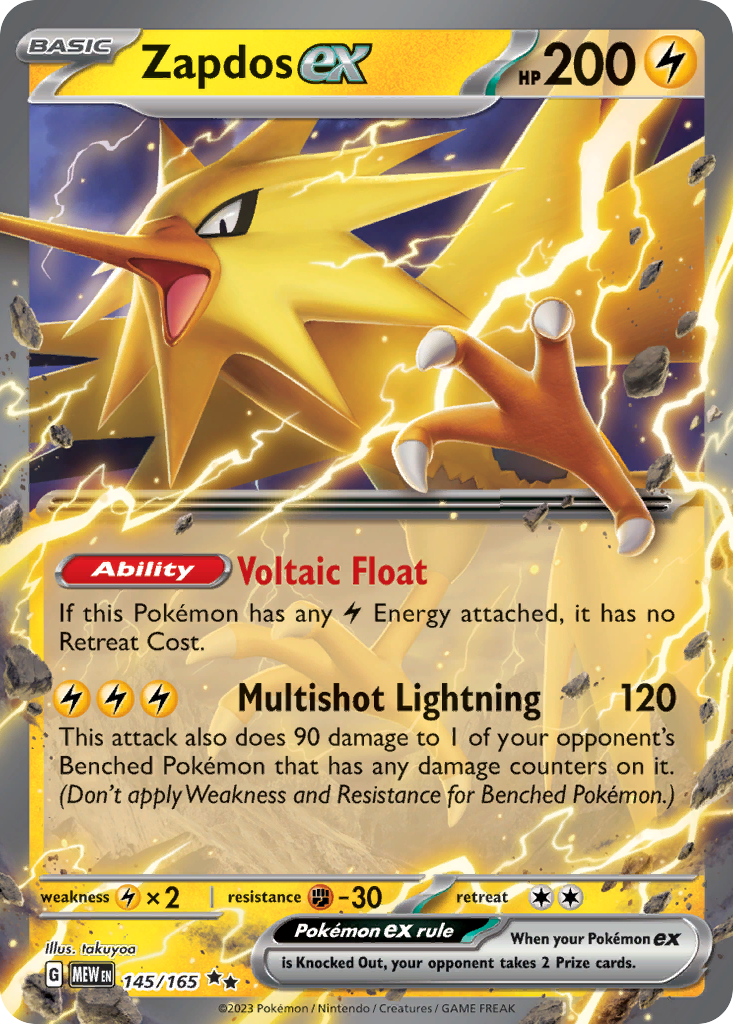 Zapdos ex - 145/165 - SV03.5: 151 (Double rare) — SV: Scarlet & Violet 151