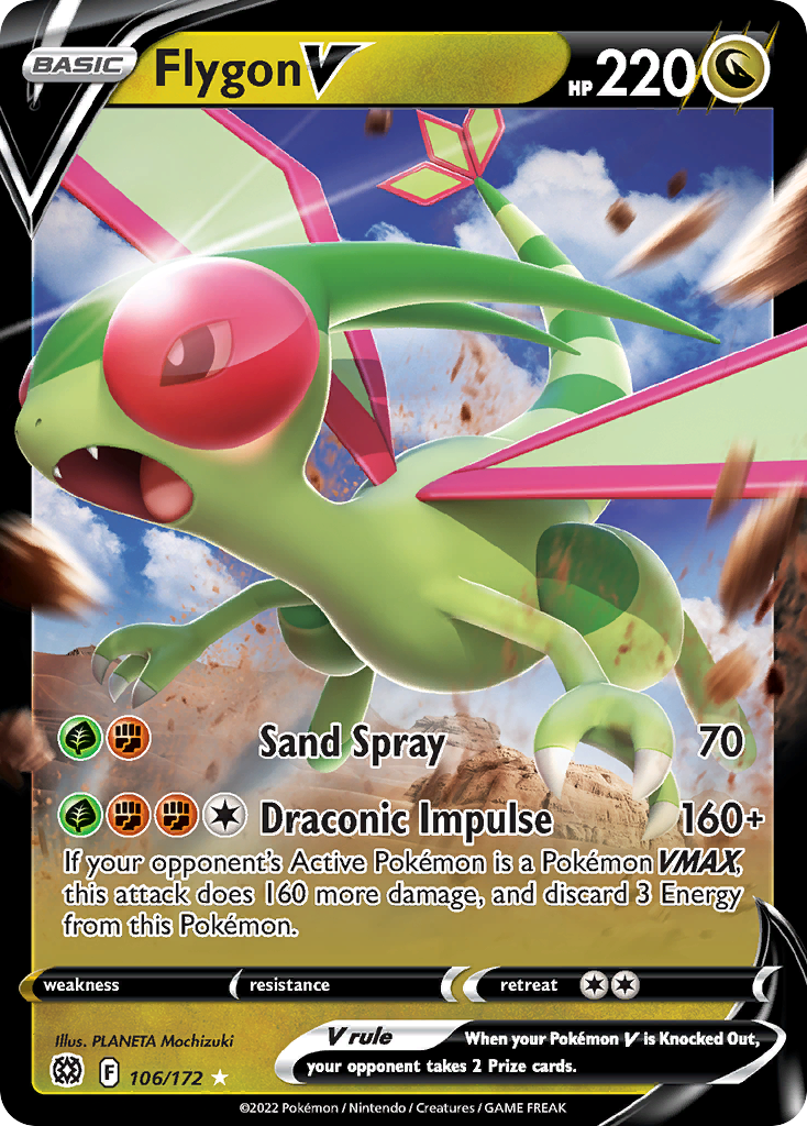 Flygon V - 106/172 - SWSH9: Brilliant Stars (Holo Rare V) — SWSH09: Brilliant Stars