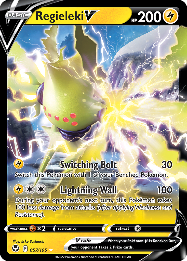 Regieleki V - 057/195 - SWSH12: Silver Tempest (Holo Rare V) — SWSH12: Silver Tempest