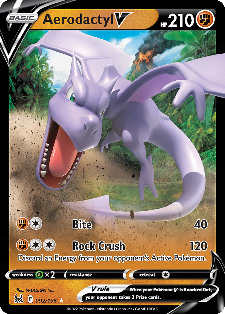 Aerodactyl V - 092/196 - SWSH11: Lost Origin (Holo Rare V) — SWSH11: Lost Origin