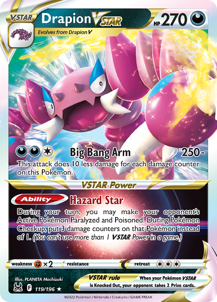 Drapion VSTAR - 119/196 - SWSH11: Lost Origin (Holo Rare VSTAR) — SWSH11: Lost Origin