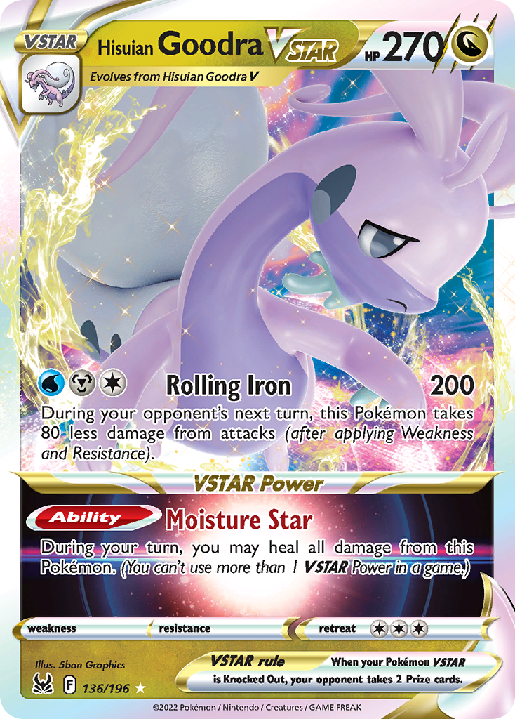 Hisuian Goodra VSTAR - 136/196 - SWSH11: Lost Origin (Holo Rare VSTAR) — SWSH11: Lost Origin