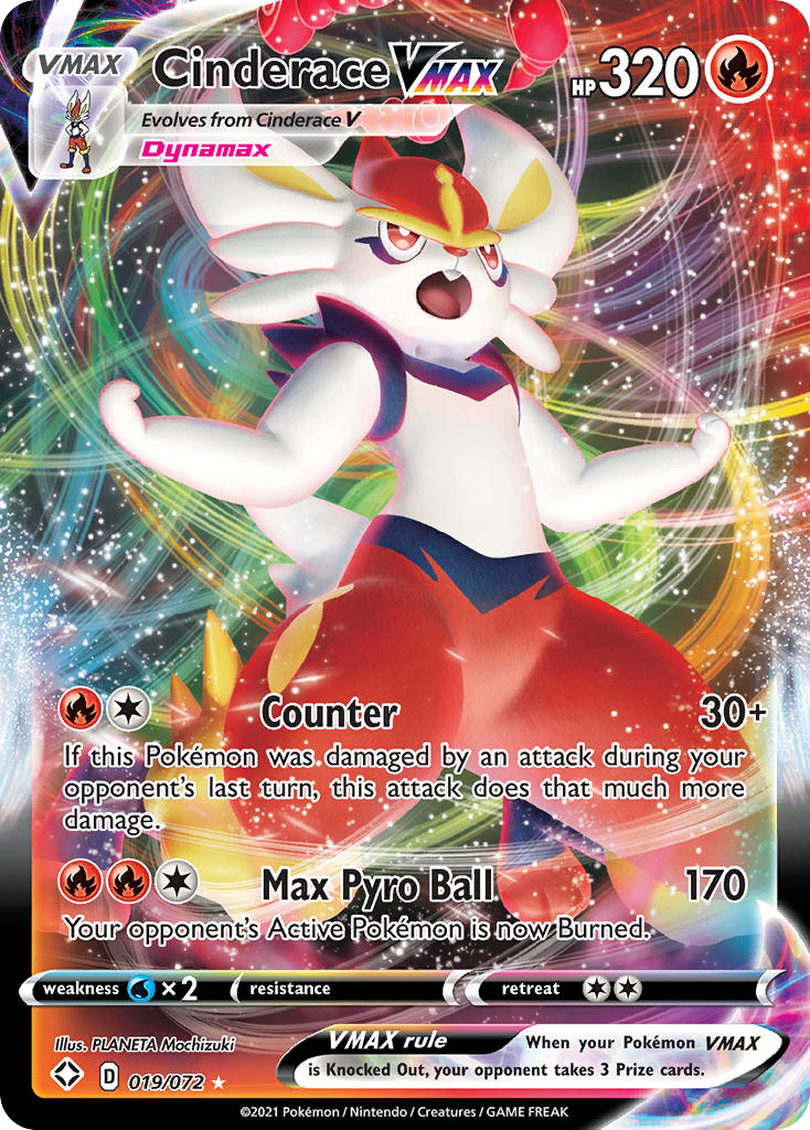 Cinderace VMAX - 19/72 - SWSH4.5: Shining Fates (Holo Rare VMAX) — Shining Fates
