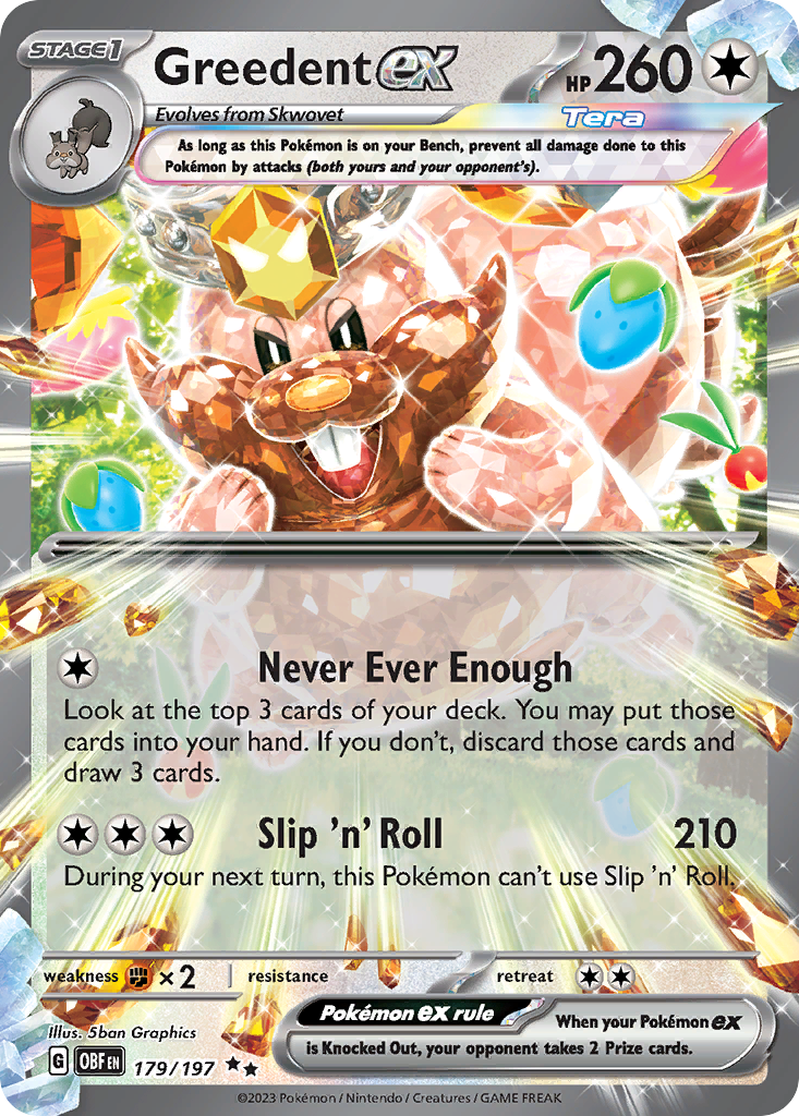 Greedent ex - 179/197 - SV03: Obsidian Flames (Double rare) — SV03: Obsidian Flames