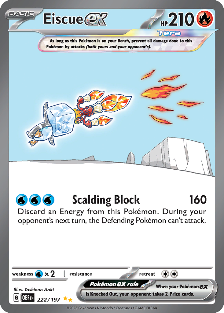 Eiscue ex - 222/197 - SV03: Obsidian Flames (Special illustration rare) — SV03: Obsidian Flames