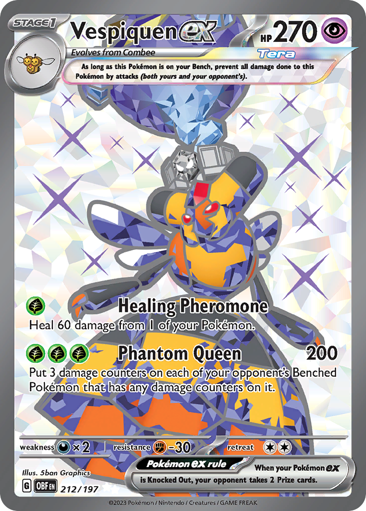 Vespiquen ex - 212/197 - SV03: Obsidian Flames (Ultra Rare) — SV03: Obsidian Flames