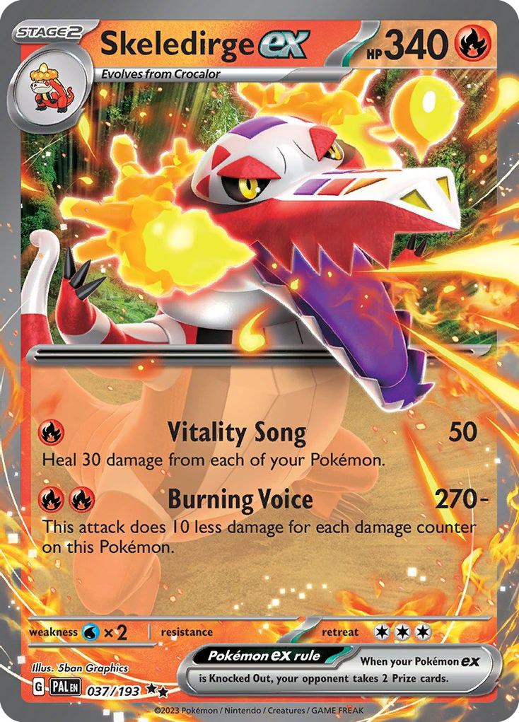 Skeledirge ex - 037/193 - SV02: Paldea Evolved (Double rare) — SV02: Paldea Evolved