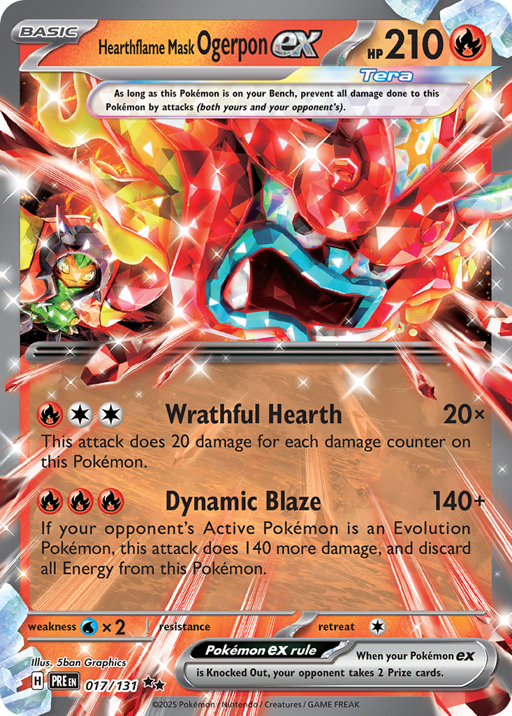 Hearthflame Mask Ogerpon ex - 017/131 - SV08.5: Prismatic Evolutions (Double rare) — SV: Prismatic Evolutions