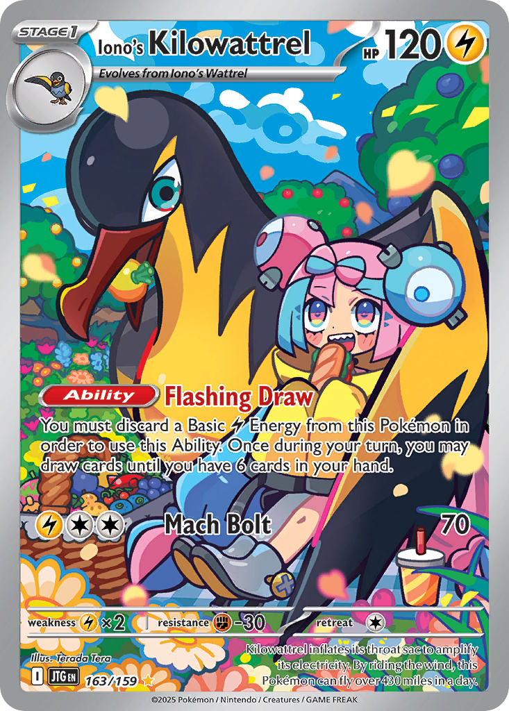 Iono's Kilowattrel - 163/159 - SV09: Journey Together (Illustration rare) — SV09: Journey Together