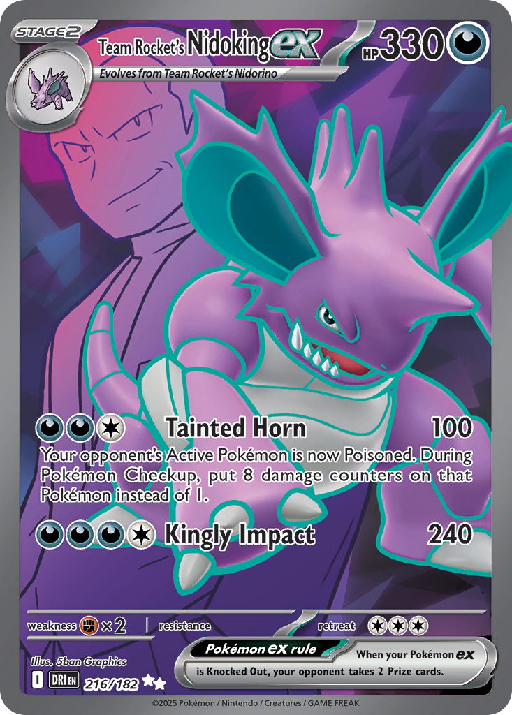 Team Rocket's Nidoking ex - 216/182 - SV10: Destined Rivals (Ultra Rare) — SV10: Destined Rivals
