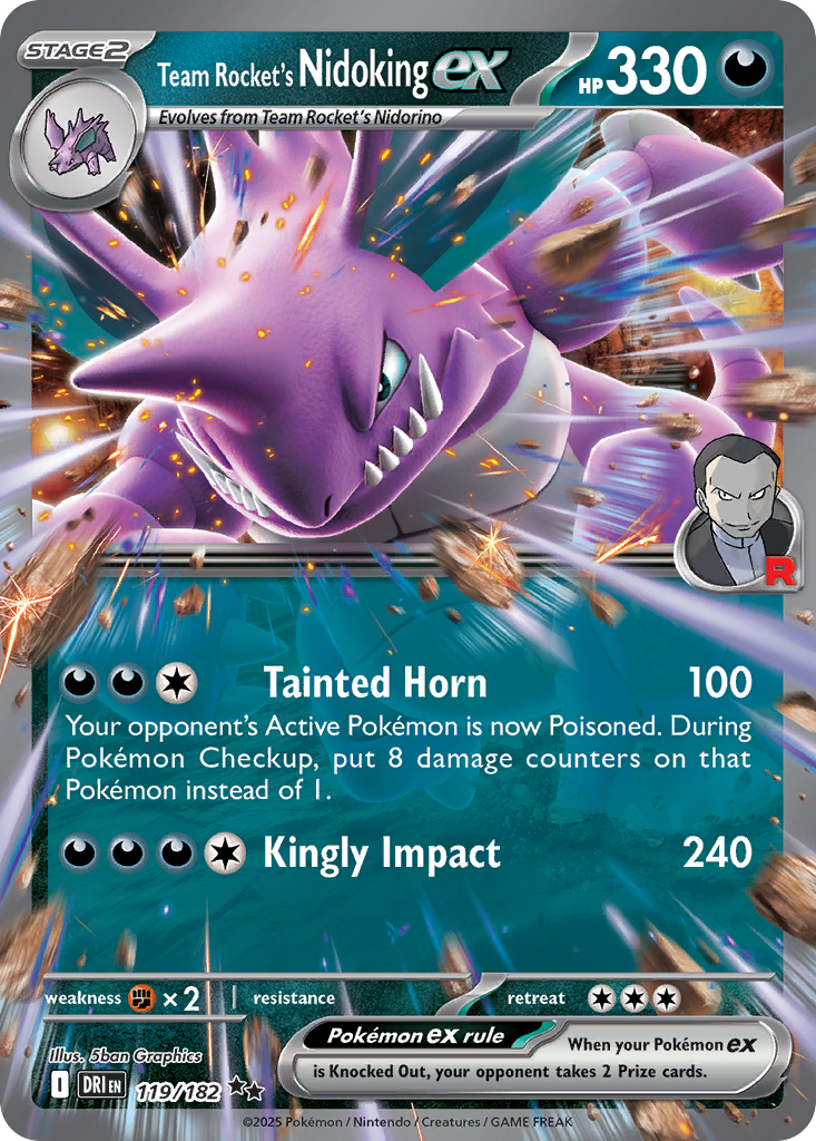Team Rocket's Nidoking ex - 119/182 - SV10: Destined Rivals (Double rare) — SV10: Destined Rivals