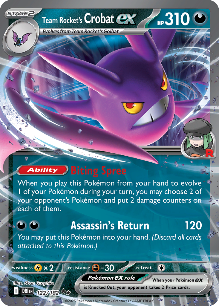 Team Rocket's Crobat ex - 122/182 - SV10: Destined Rivals (Double rare) — SV10: Destined Rivals