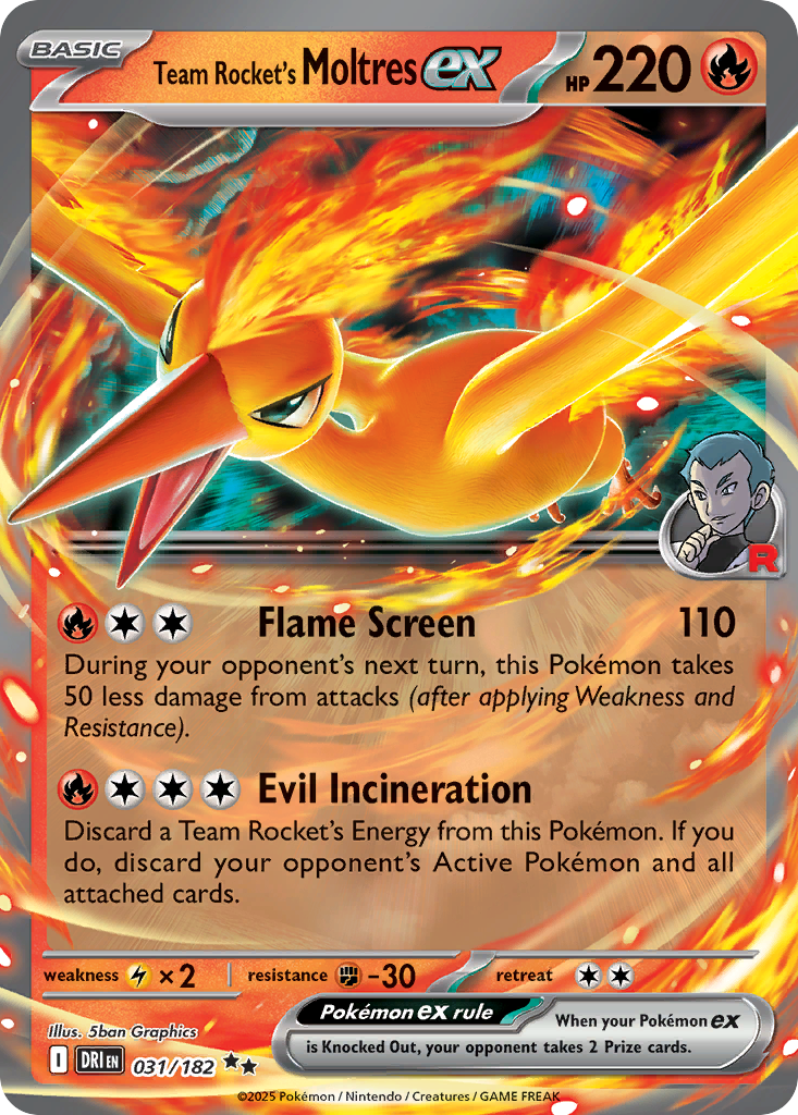 Team Rocket's Moltres ex - 031/182 - SV10: Destined Rivals (Double rare) — SV10: Destined Rivals