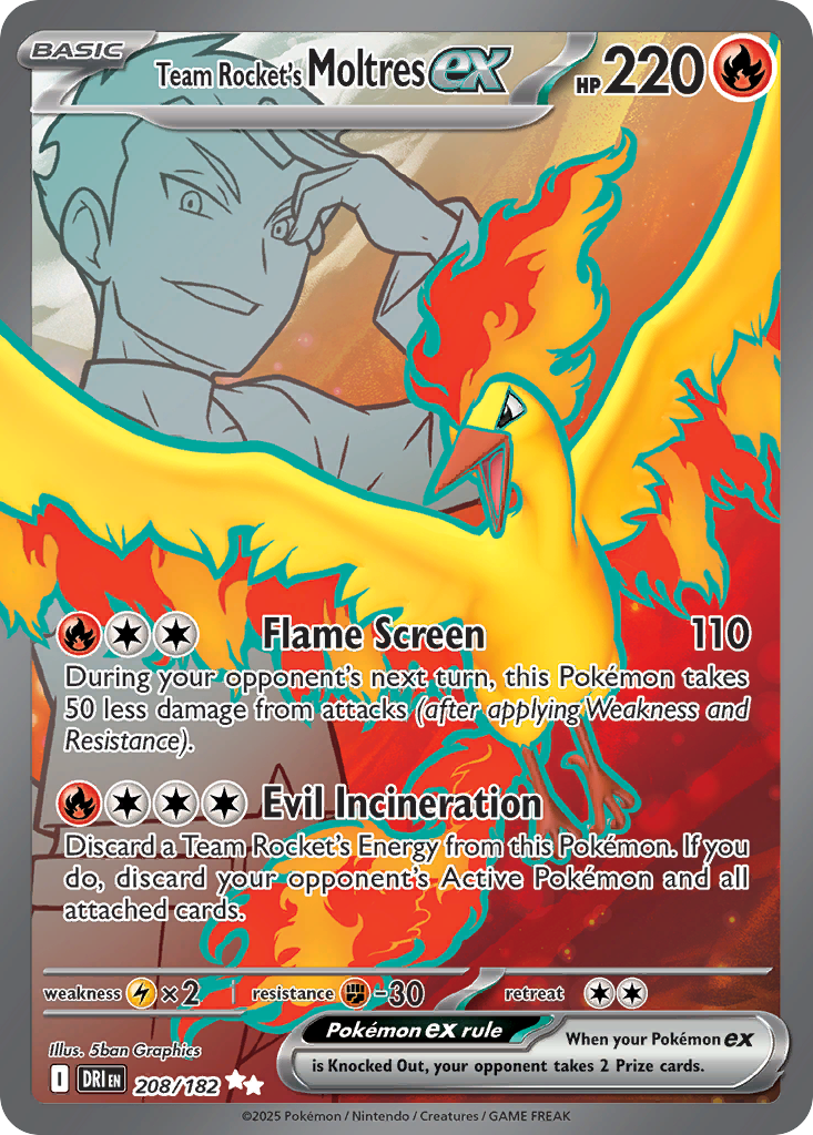 Team Rocket's Moltres ex - 208/182 - SV10: Destined Rivals (Ultra Rare) — SV10: Destined Rivals