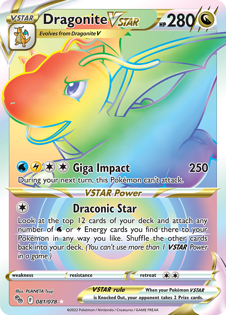 Dragonite VSTAR - 081/78 - SWSH10.5: Pokémon GO (Secret Rare) — Pokemon GO