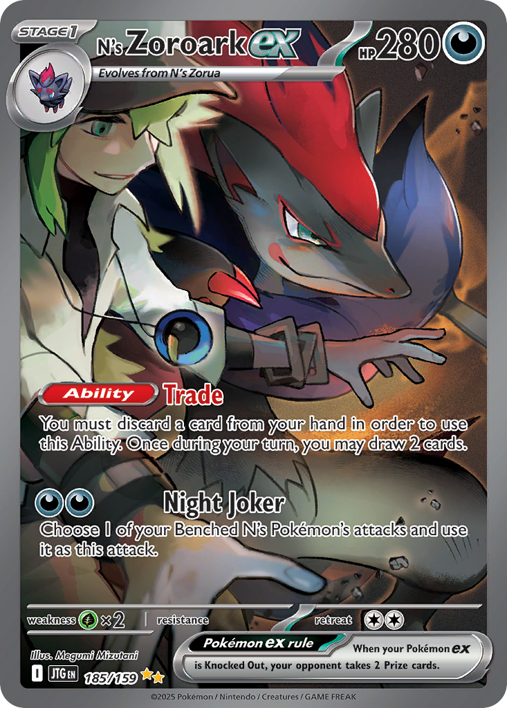 N's Zoroark ex - 185/159 - SV09: Journey Together (Special illustration rare) — SV09: Journey Together
