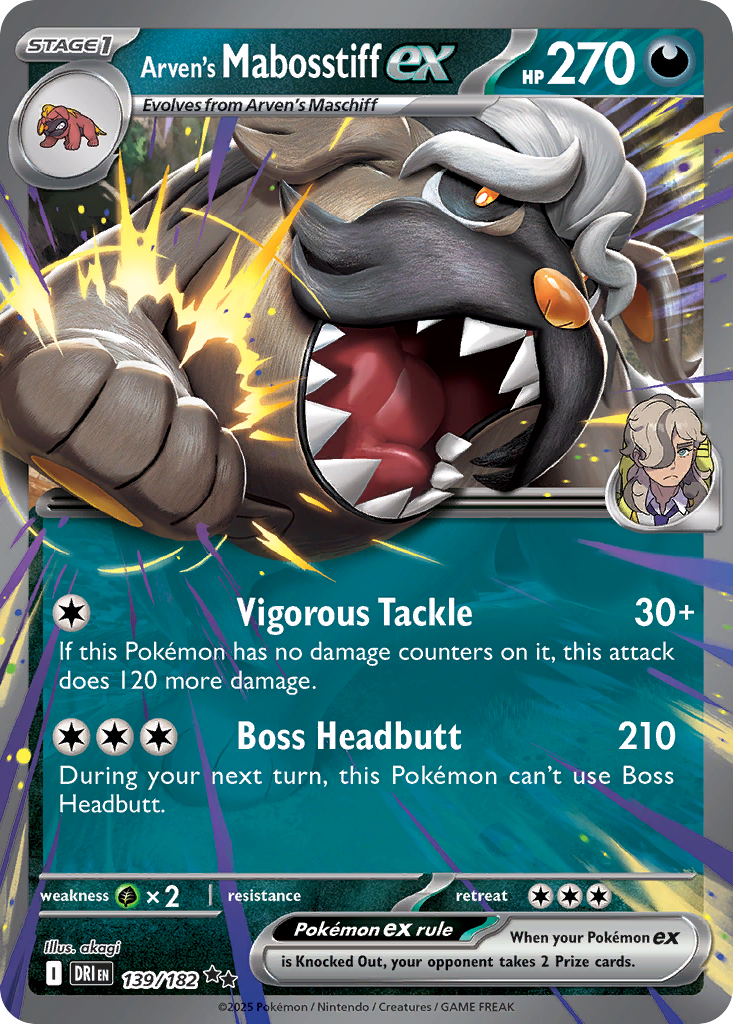 Arven's Mabosstiff ex - 139/182 - SV10: Destined Rivals (Double rare) — SV10: Destined Rivals