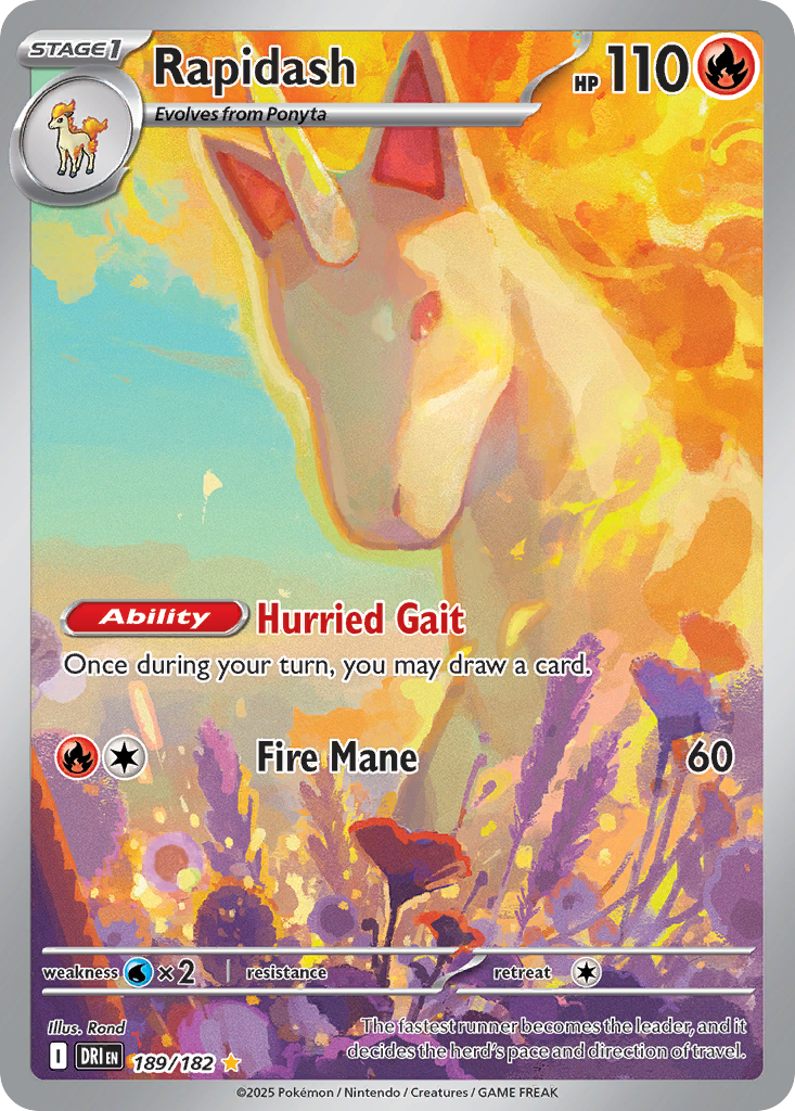 Rapidash - 189/182 - SV10: Destined Rivals (Illustration rare) — SV10: Destined Rivals