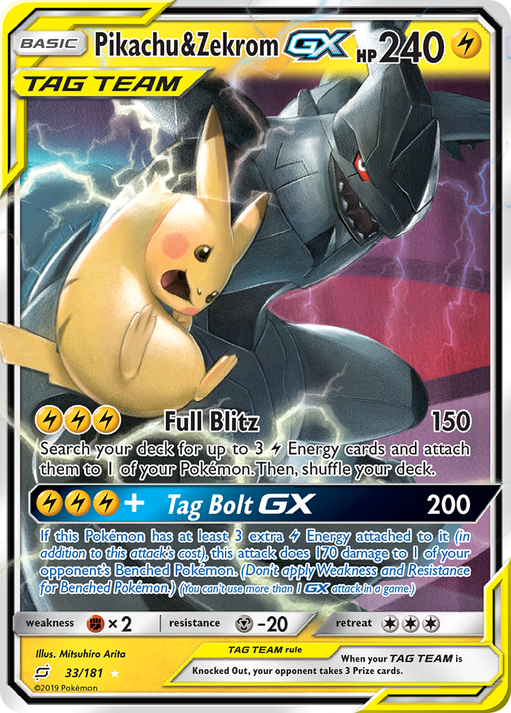 Pikachu & Zekrom GX - SM - Team Up (SM9) — SM - Team Up