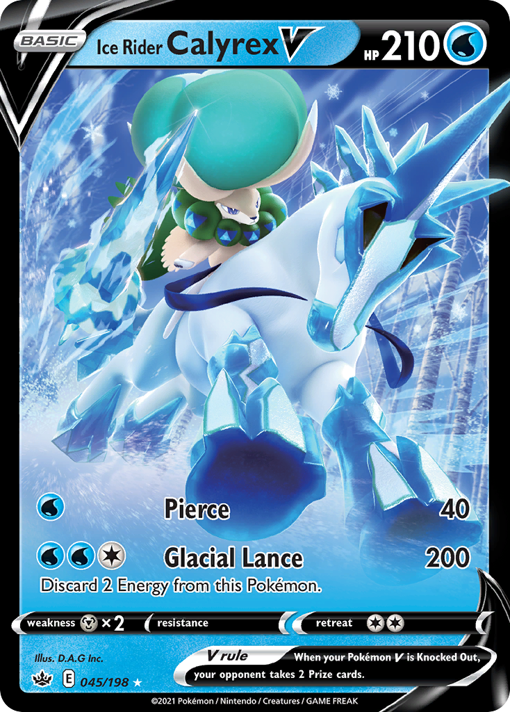 Ice Rider Calyrex V - 45/198 - SWSH6: Chilling Reign (Holo Rare V) — 