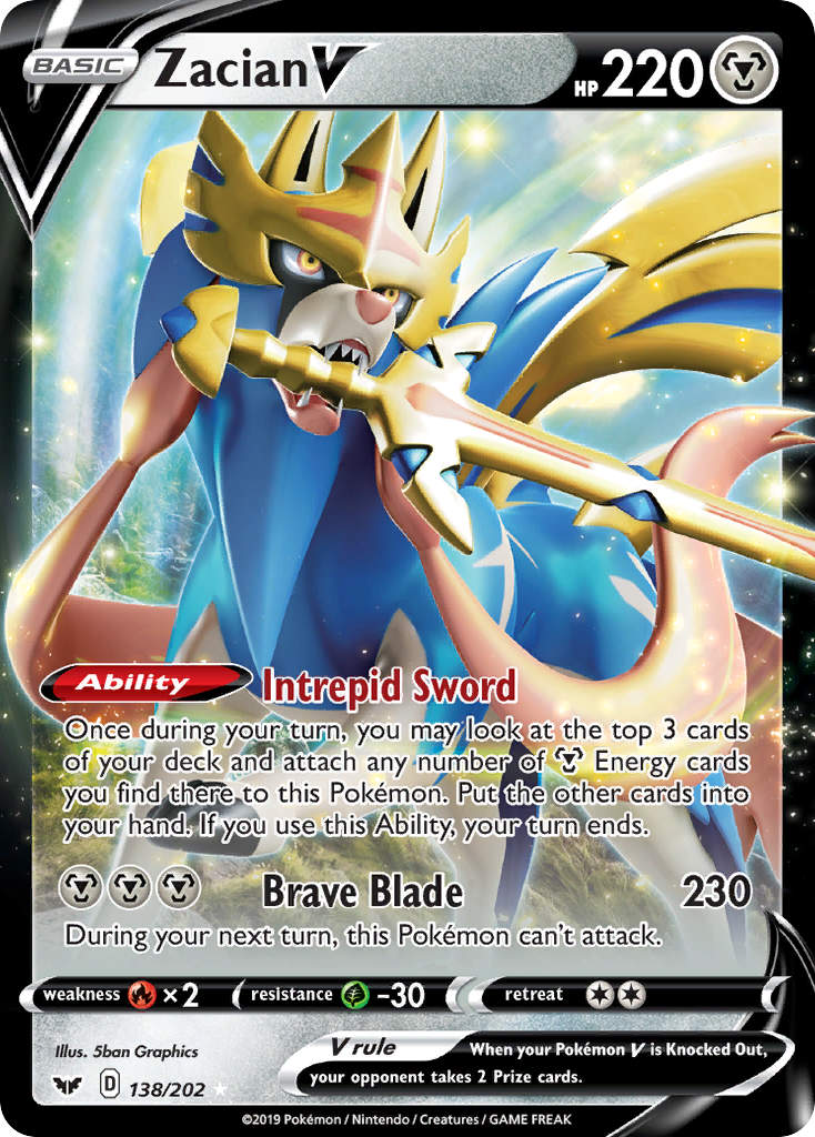 Zacian V - SWSH01: Sword & Shield Base Set (SWSH01) — SWSH01: Sword & Shield Base Set