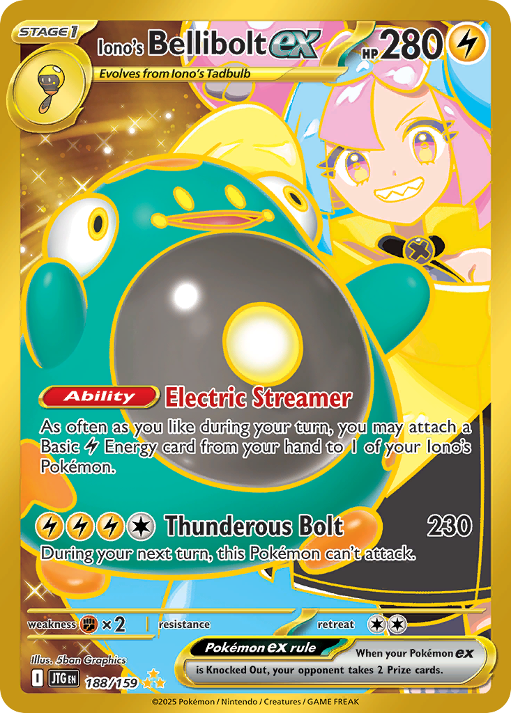 Iono's Bellibolt ex - 188/159 - SV09: Journey Together (Hyper rare) — SV09: Journey Together