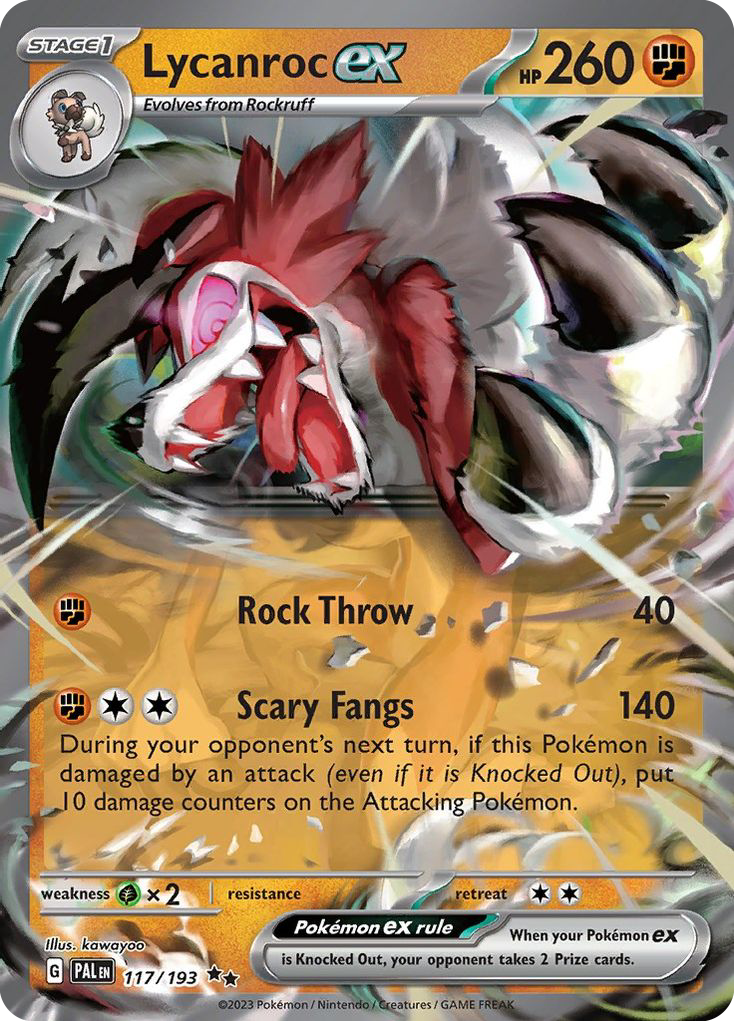 Lycanroc ex - 117/193 - SV02: Paldea Evolved (Double rare) — SV02: Paldea Evolved