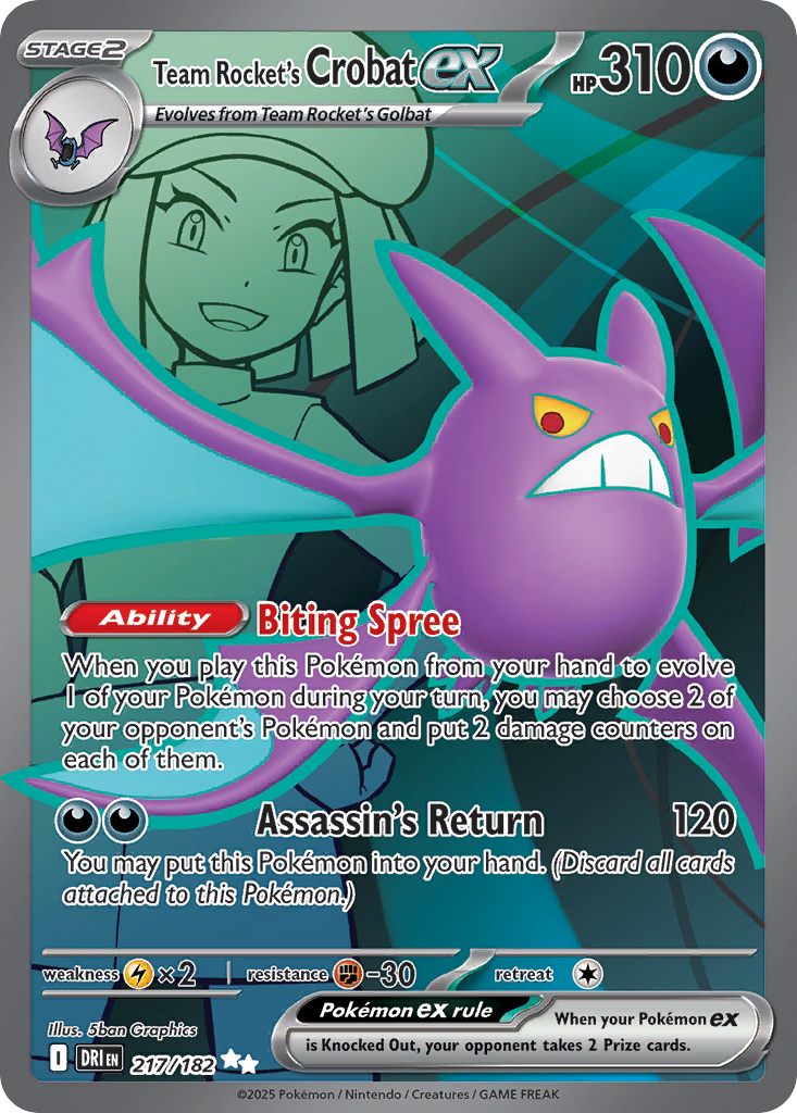 Team Rocket's Crobat ex - 217/182 - SV10: Destined Rivals (Ultra Rare) — 