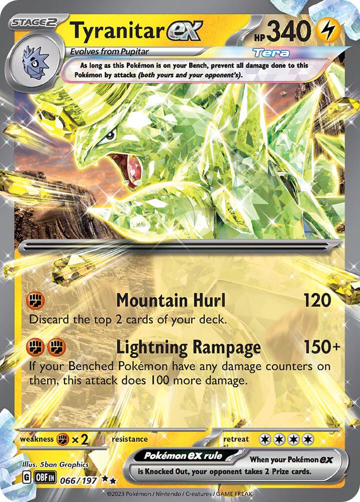 Tyranitar ex - 066/197 - SV03: Obsidian Flames (Double rare) — SV03: Obsidian Flames