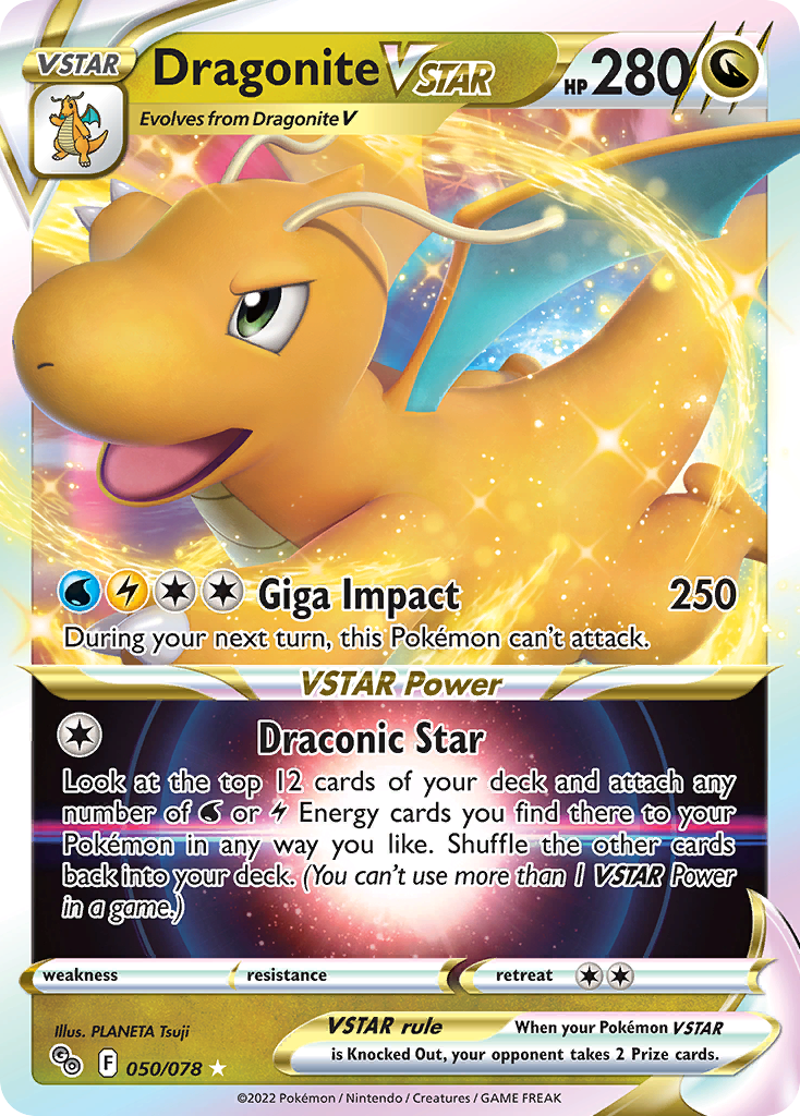 Dragonite VSTAR - 050/78 - SWSH10.5: Pokémon GO (Holo Rare VSTAR) — Pokemon GO
