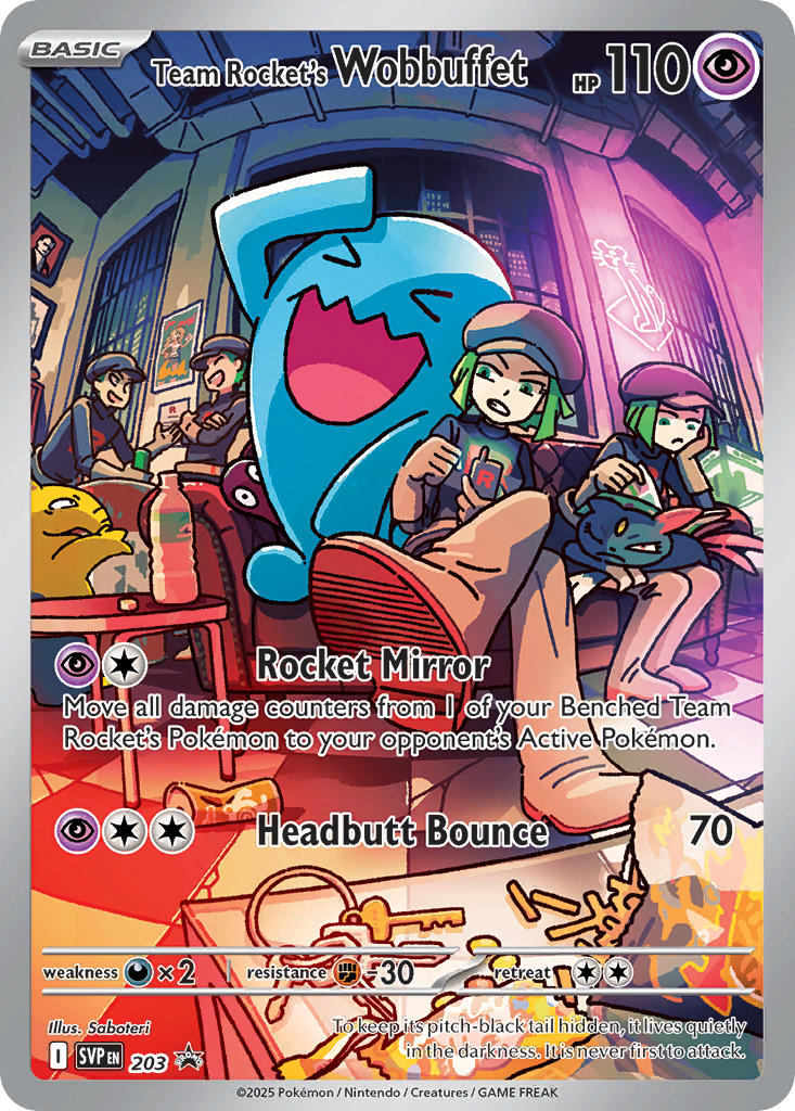 Team Rocket's Wobbuffet - 203/0 - SVP: SVP Black Star Promos (None) — SV: Scarlet & Violet Promo Cards