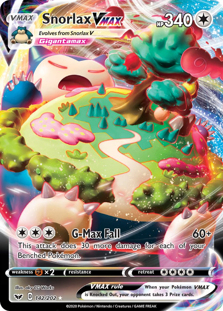 Snorlax VMAX - 142/202 - SWSH1: Sword & Shield (Holo Rare VMAX) — SWSH01: Sword & Shield Base Set