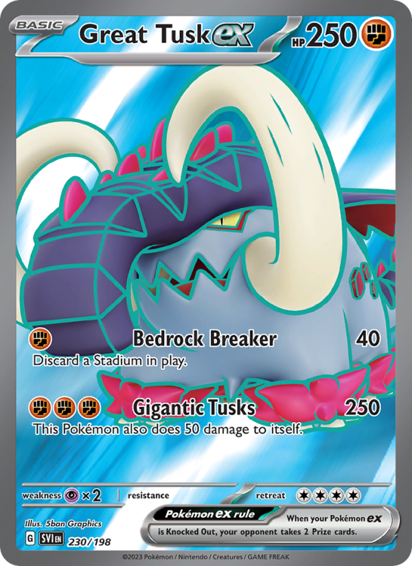 Great Tusk ex - 230/198 - SV01: Scarlet & Violet Base Set (SVI) — SV01: Scarlet & Violet Base Set
