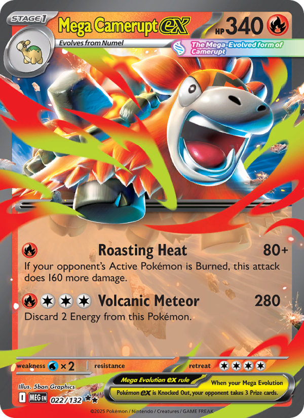 Mega Camerupt ex - 022/132 - ME01: Mega Evolution (Double rare) — ME01: Mega Evolution