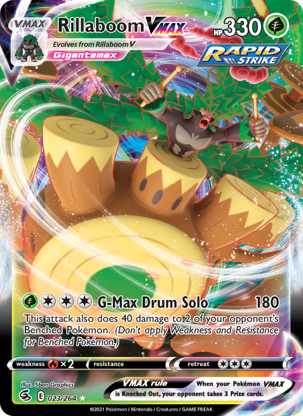 Rillaboom VMAX - 23/264 - SWSH8: Fusion Strike (Holo Rare VMAX) — SWSH08: Fusion Strike