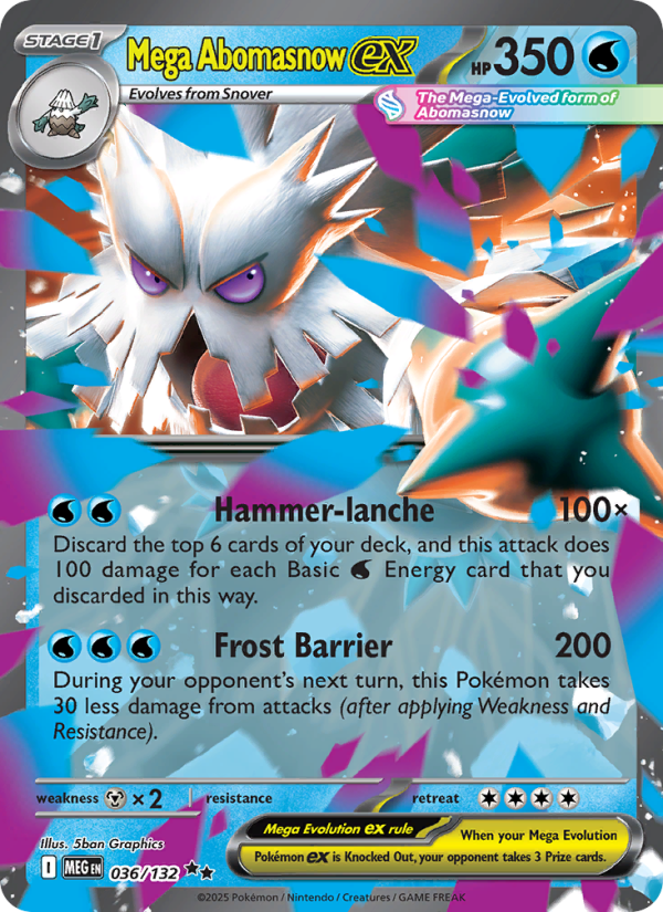 Mega Abomasnow ex - 036/132 - ME01: Mega Evolution (Double rare) — ME01: Mega Evolution