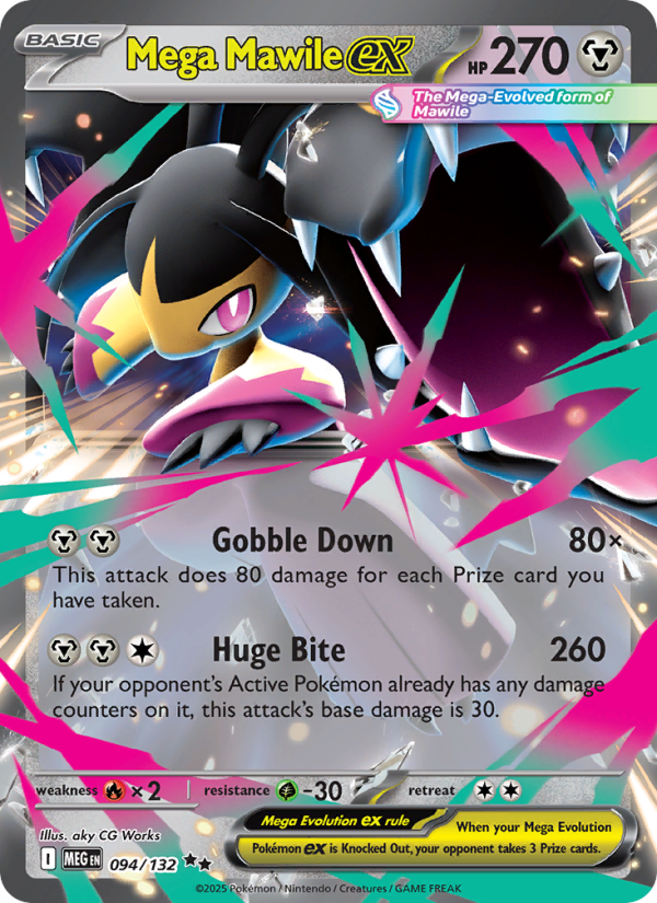 Mega Mawile ex - 094/132 - ME01: Mega Evolution (Double rare) —