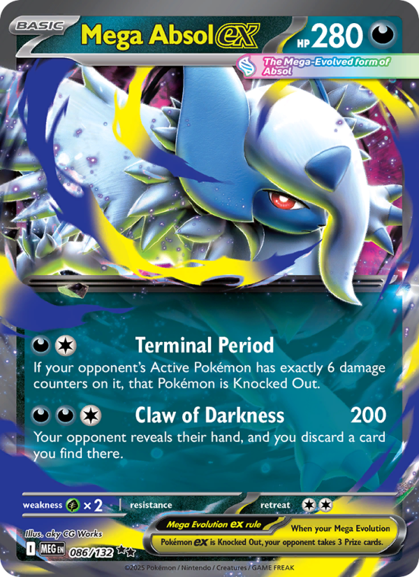 Mega Absol ex - 086/132 - ME01: Mega Evolution (Double rare) — ME01: Mega Evolution