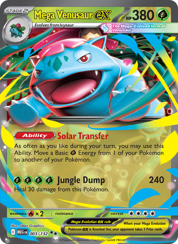 Mega Venusaur ex - 003/132 - ME01: Mega Evolution (Double rare) — ME01: Mega Evolution