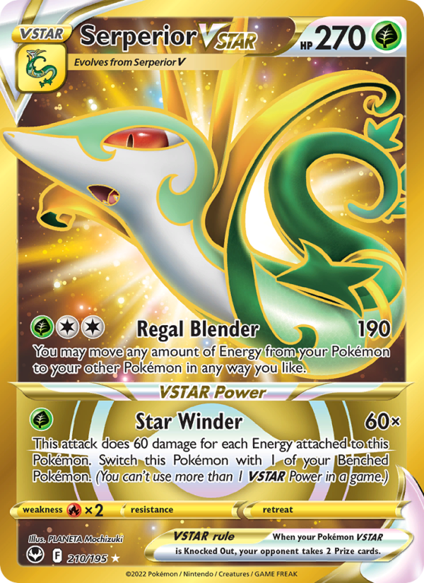 Serperior VSTAR - 210/195 - SWSH12: Silver Tempest (Secret Rare) — SWSH12: Silver Tempest