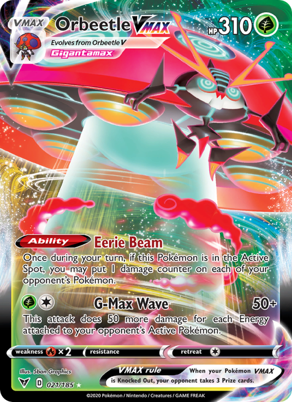 Orbeetle VMAX - 21/185 - SWSH4: Vivid Voltage (Holo Rare VMAX) — SWSH04: Vivid Voltage