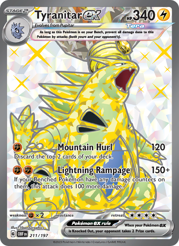 Tyranitar ex - 211/197 - SV03: Obsidian Flames (Ultra Rare) — SV03: Obsidian Flames