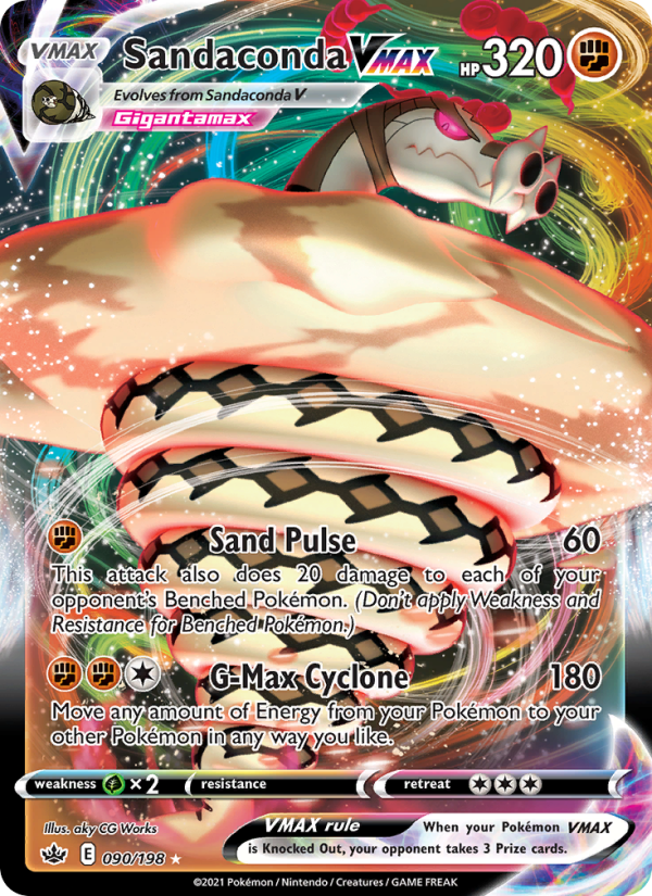 Sandaconda VMAX - 90/198 - SWSH6: Chilling Reign (Holo Rare VMAX) — SWSH06: Chilling Reign