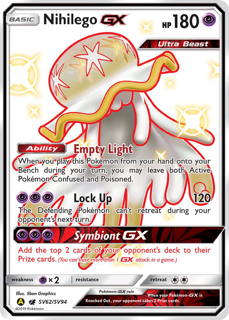 Nihilego-GX - SV62/94 - SMA: Yellow A Alternate (Common) — Hidden Fates