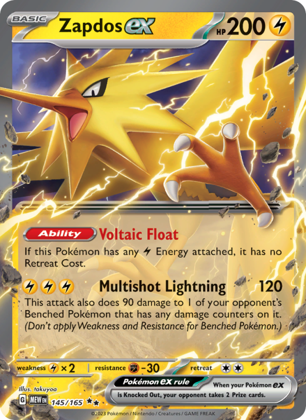 Zapdos ex - 145/165 - SV03.5: 151 (Double rare) — SV: Scarlet & Violet 151