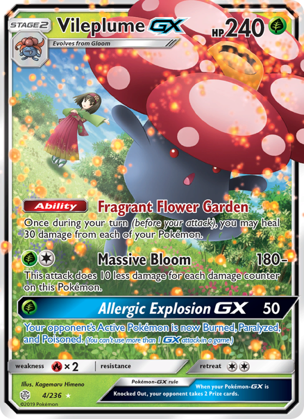 Vileplume GX - 4/236 - SM12: Cosmic Eclipse (Ultra Rare) — SM - Cosmic Eclipse