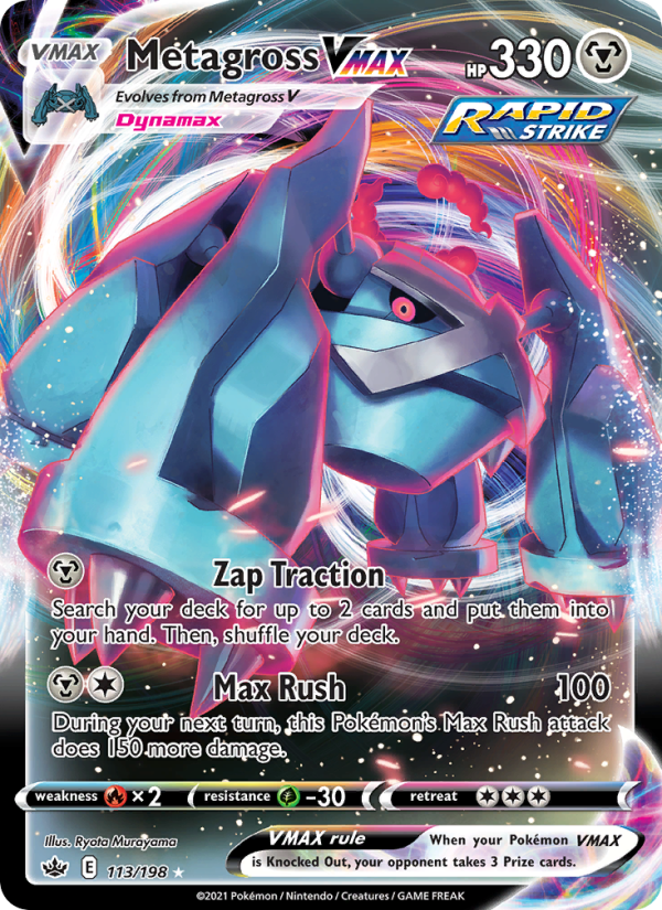 Metagross VMAX - 113/198 - SWSH6: Chilling Reign (Holo Rare VMAX) — SWSH06: Chilling Reign